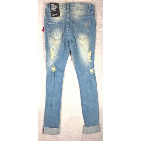 NWT VIP "Destructed Collection" Sculpting Stretch Distressed Jeans Size 00 - Picture 8 of 12